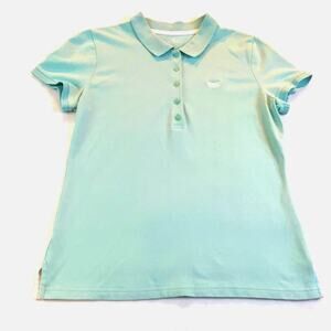 Talbots Polo Shirt Soft Aqua Dragonfly Collar Medium Petite